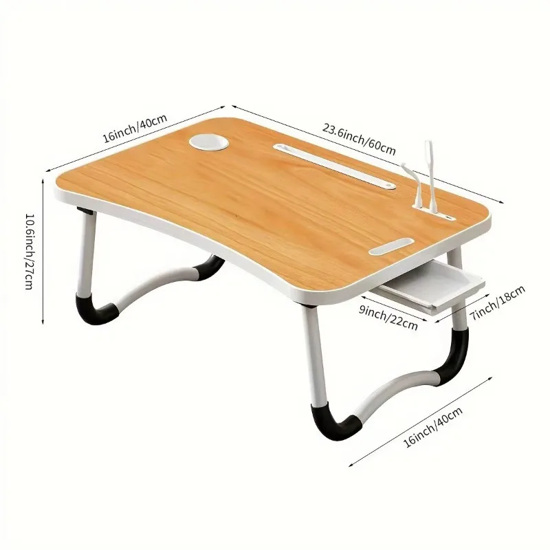 

Foldable Laptop Stand with USB Light, Cooling Fan & Cup Holder – Portable Desk for Work, Travel & Study