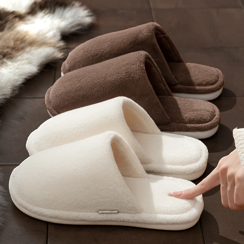 

Плюшевые зимние тапочки для мужчин и женщин — уютные домашние тапочки из пены с эффектом памяти, нескользящая теплая обувь для дома и улицы для гостиной в спальне