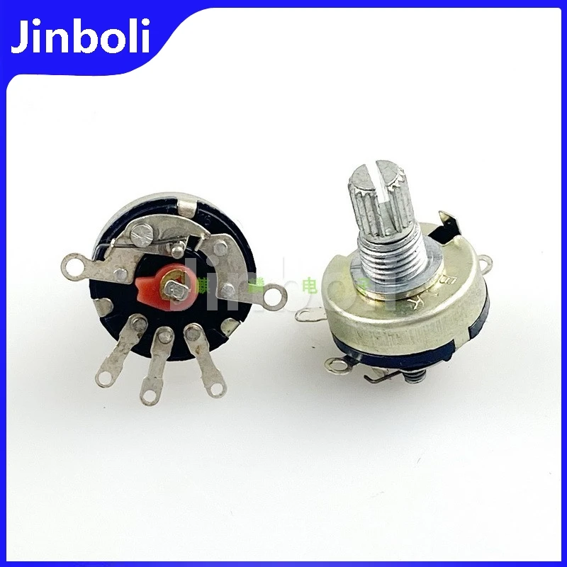 3PCS R17 Type Rotary Switch Potentiometer B1K 5-Pin Volume Switch Speed And Dimming Remote Sensing Flower Shaft Length 12mm