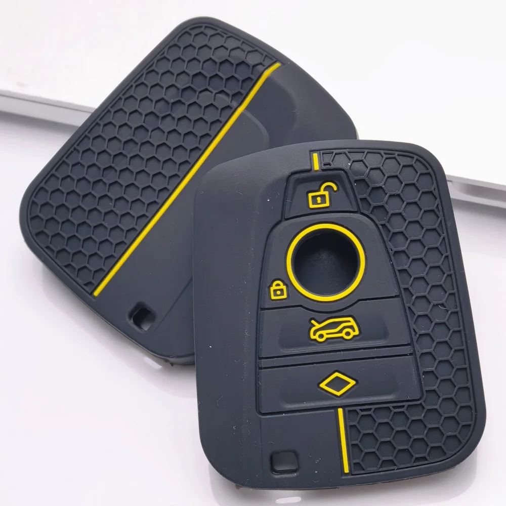 Silicone Car Remote Key Case Cover Holder Shell For BMW I3 I8 Series 2014 2015 2016 2017 2018 Protection Keychain Accessories
