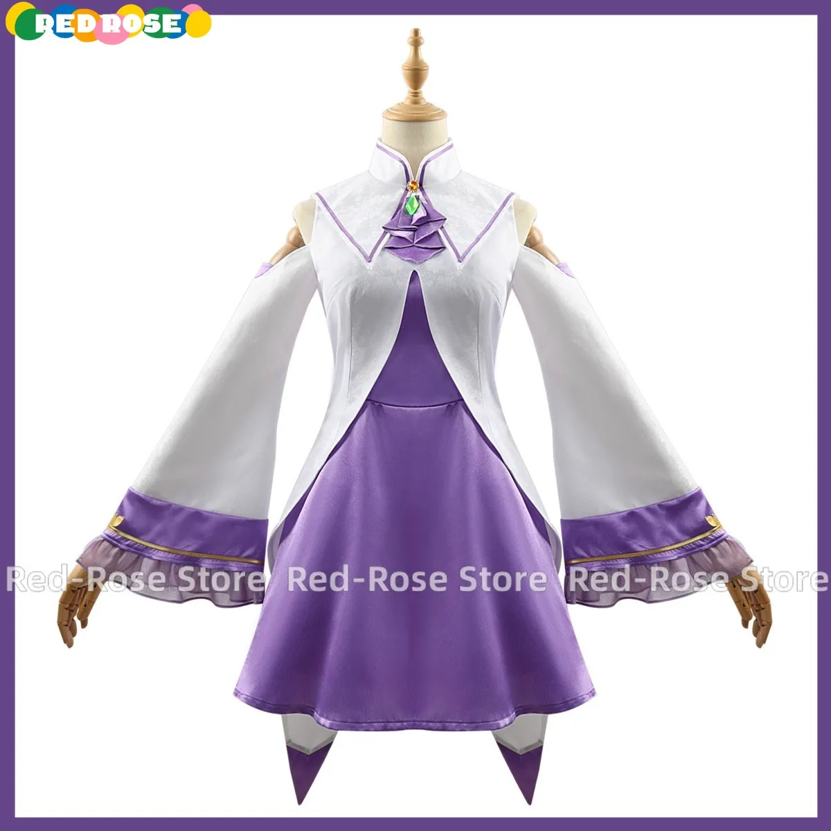 Anime re: Leben in einer anderen Welt von Null Emilia Cosplay Kostüm weiße Prinzessin Kleid Perücke Frau sexy schönen Halloween-Anzug