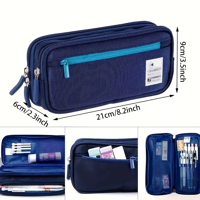 Double Layer Multi-functional Pencil Case Student Stationery Box Large Capacity Storage Bag Stationery School Office Supplies