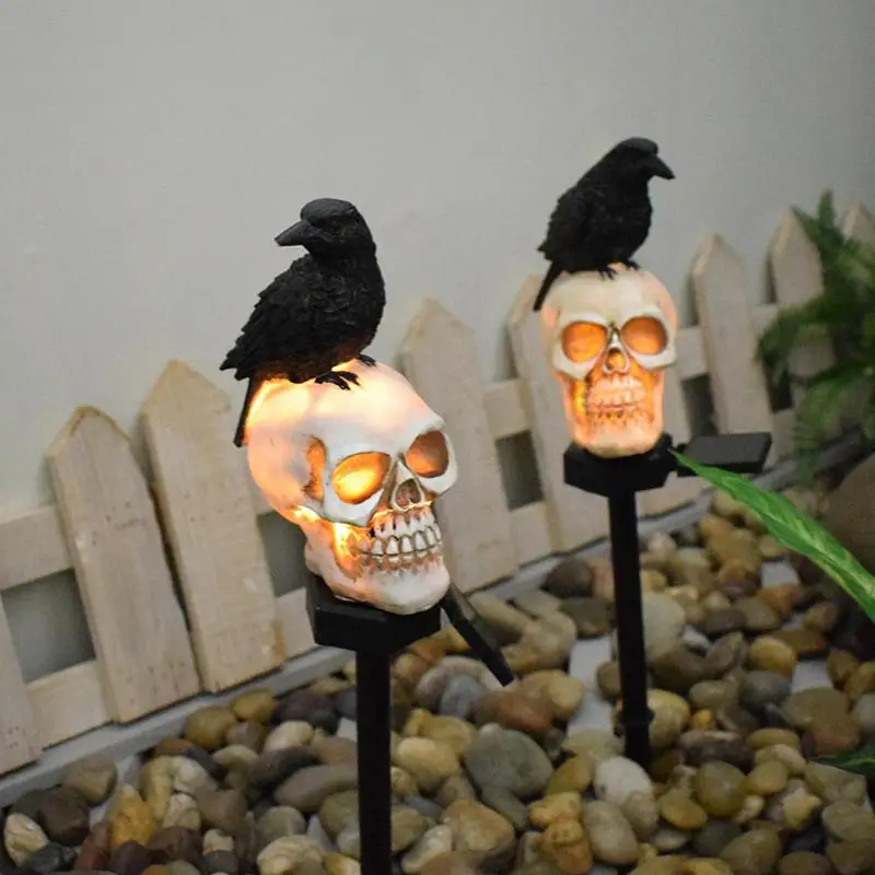 

Solar Crow Skull Light For Outdoor Garden Waterproof LED Light Balcony Holiday Lawn Lamp Garden Halloween Party Decoration