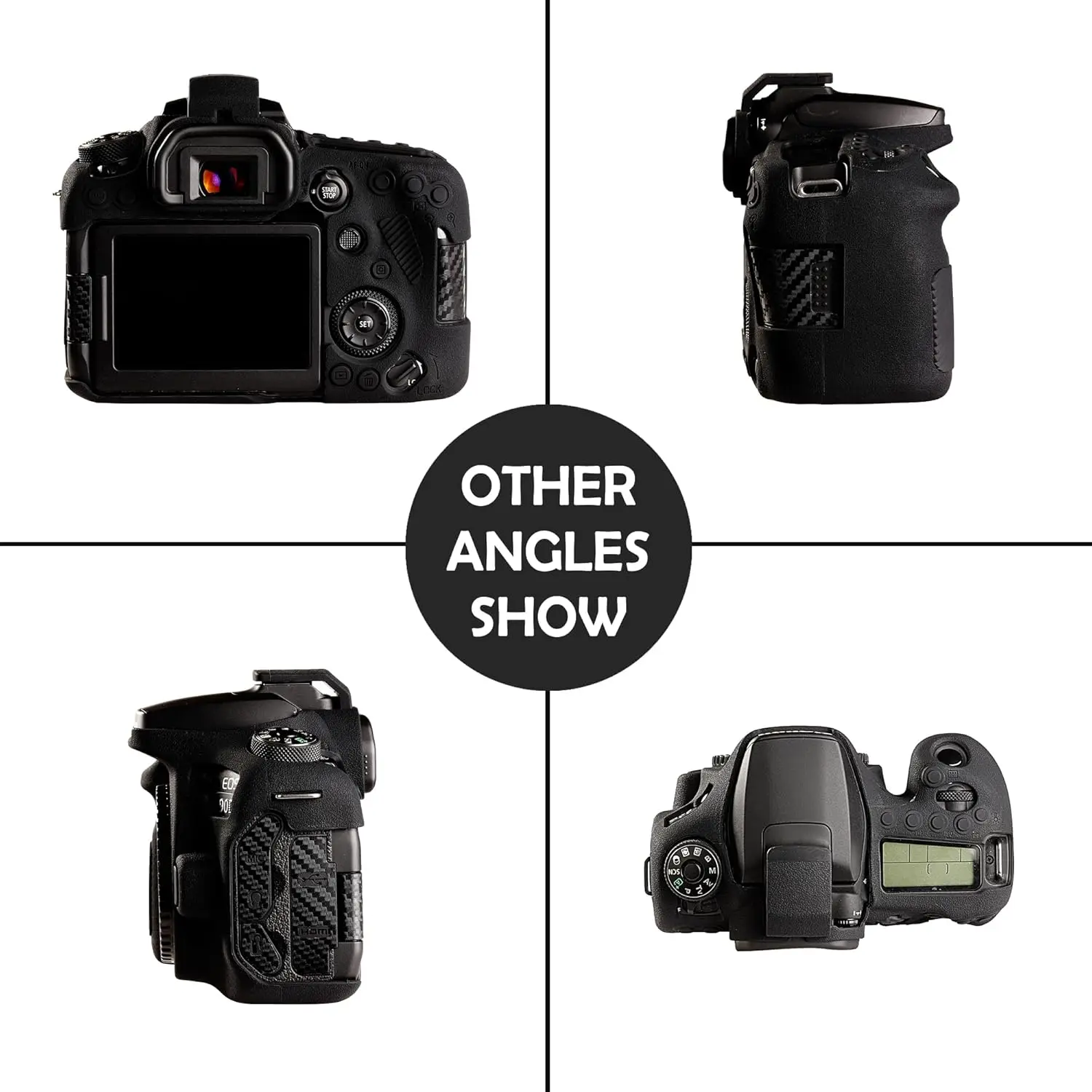 

Camera Bag , Accessory Silicone Cover For Canon 90D Protector Cover ，Soft Rubber Protective Body Case Skin + free tempered film