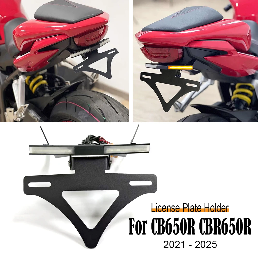 

For CBR650R CB650R CBR 650R CB 650R 2021 - 2025 Tail Tidy Fender Eliminator Motorcycle License Plate Holder LED Turn Signal ﻿