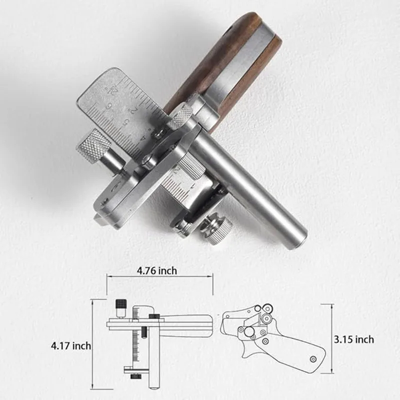 

Nattools Leather Belt Cutter 10-60mm - Rolling Wheel Stripe Cutting Tool, 304 Stainless Steel With Wood Handle For DIY