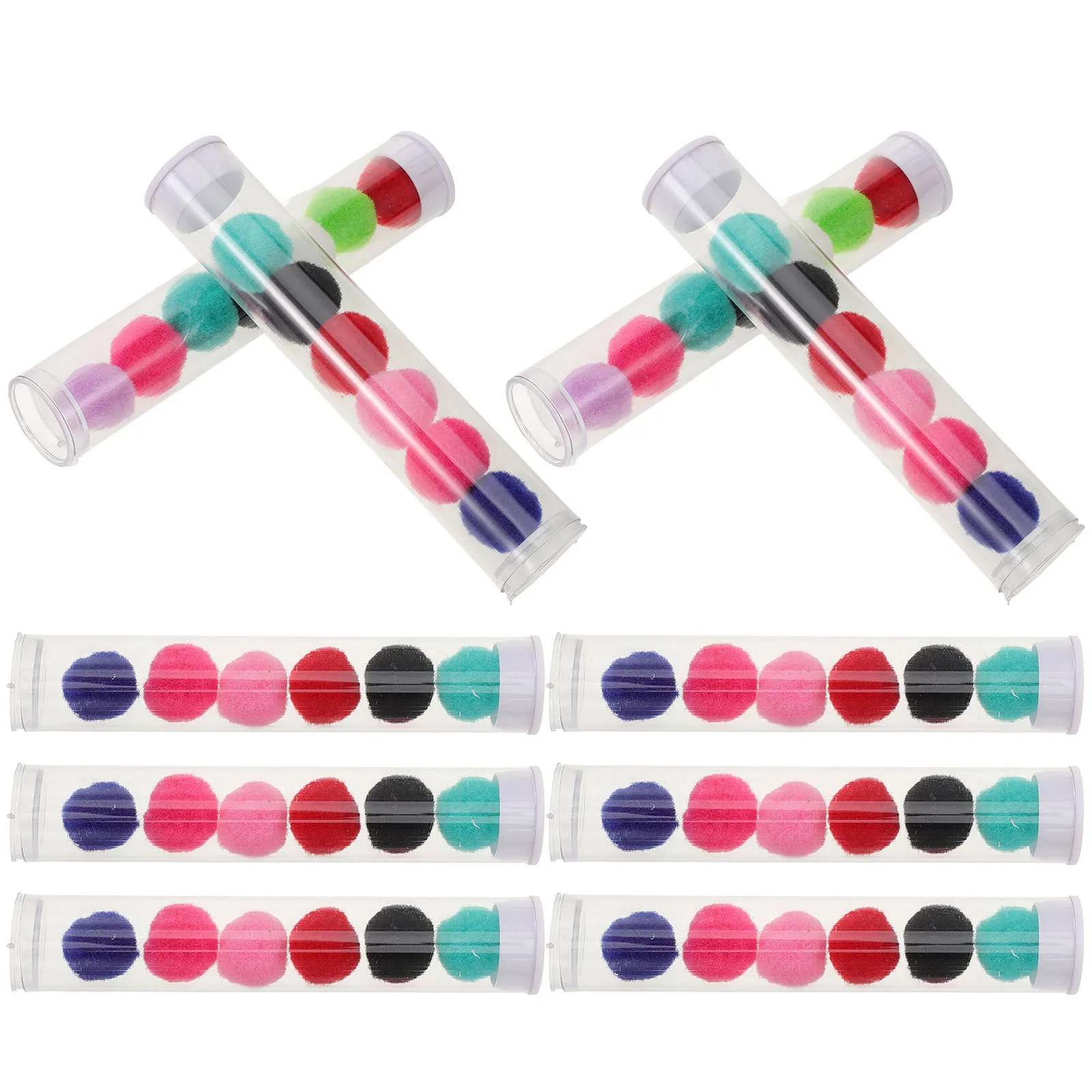 

10 set Drinking Water Record Tube For Kindergarten Colorful Pompom Tracking Tool Space-Saving Prop Teaching