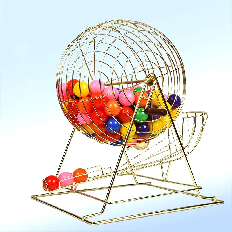 Metal Manual Lottery Machine Double Color Ball Lottery Machine, Lucky Big Turntable Fish Pond Shaking Ball Number Selection