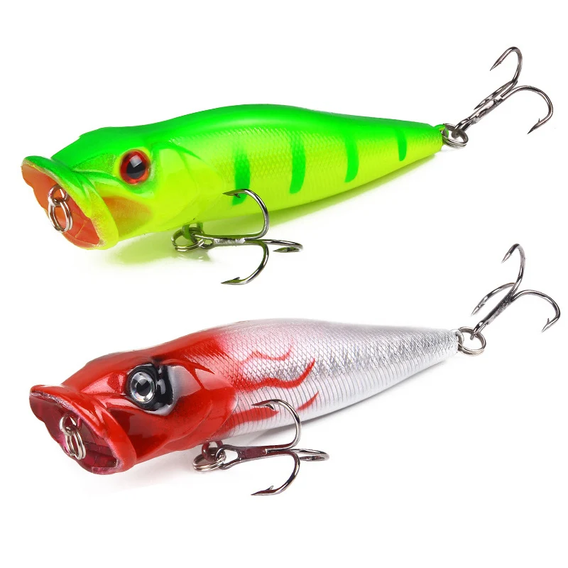 1 PC Fishing Lure Popper Floating Hard Bait Artificial Chatterbait 9cm 12.5g Steel Beads Fishing Lure Perch Pesca Fishing Hook