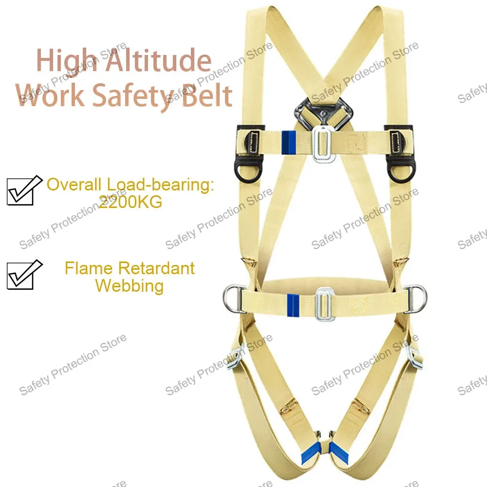 

Flame Retardant High Altitude Work Safety Harness Full Body Safety Belt Five-point Electrician Construction Protective Equipment