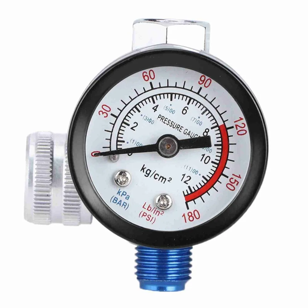 1pcs G1/4 Thread Air Pressure Regulator Adjustable 0-180 PSI Built-in Pressure Gauge Spray Gun Regulator