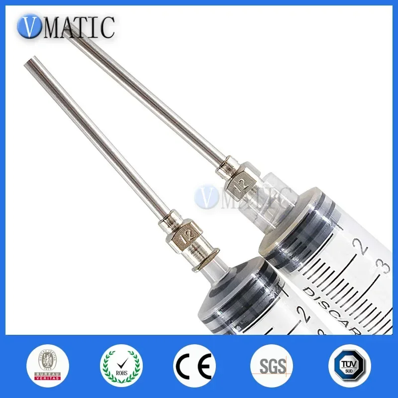 Free Shipping 12 Pcs 1 Inch Tip Length 12G Blunt Stainless Steel Dispensing Syringe Needle Tips Glue Dispenser Needle