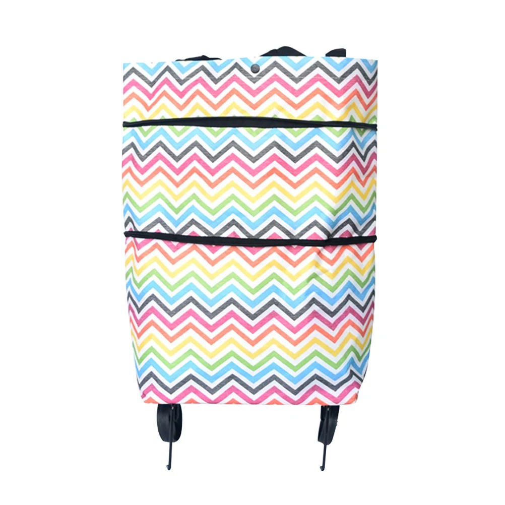 

Foldable Shopping Cart Collapsible Grocery Bag with Wheels Large Capacity Reusable for Travel Camping Storage Solution