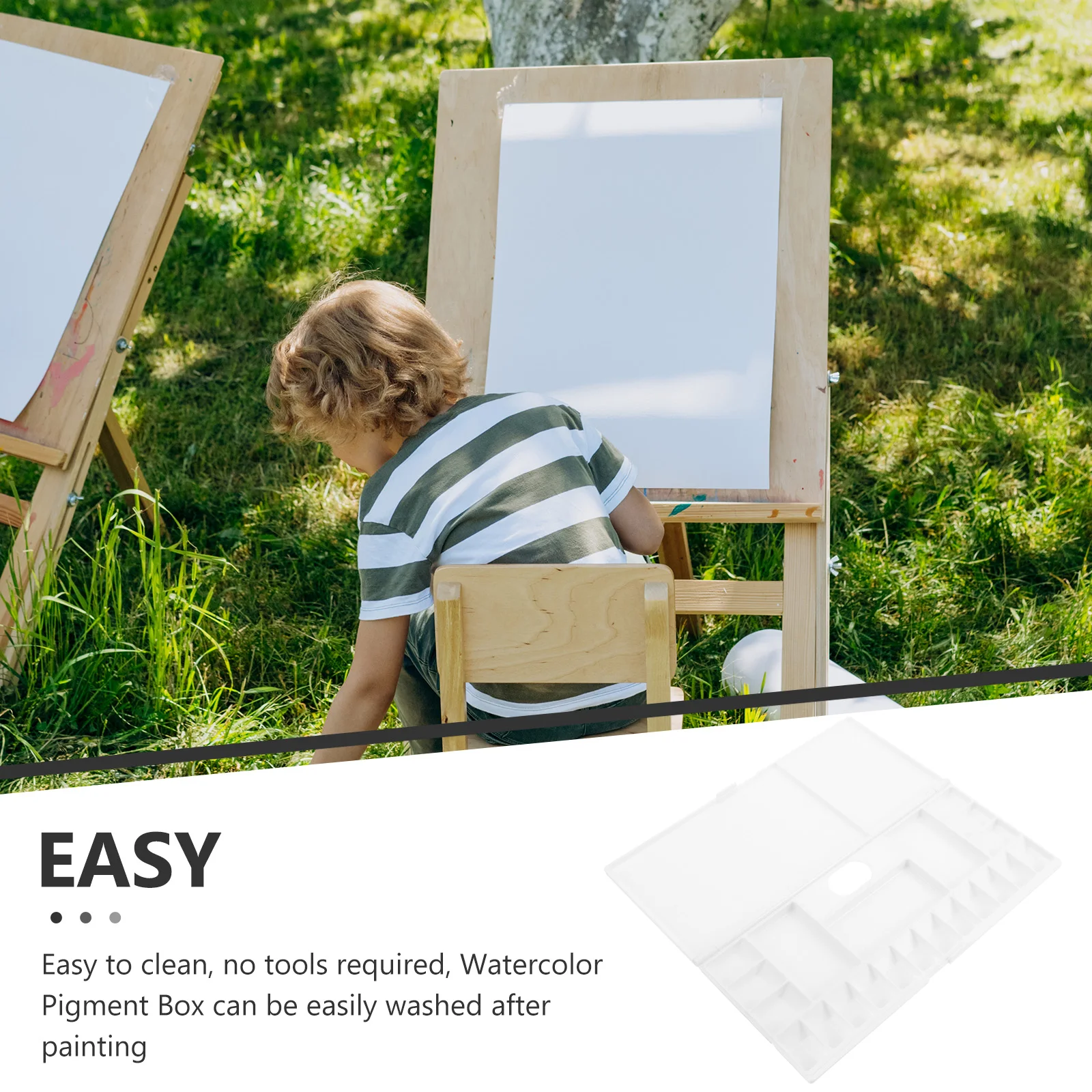 Plastic Watercolor Mixing Box Lightweight Portable Empty Paint Tray For Artists Students Durable Pigment Holder Case