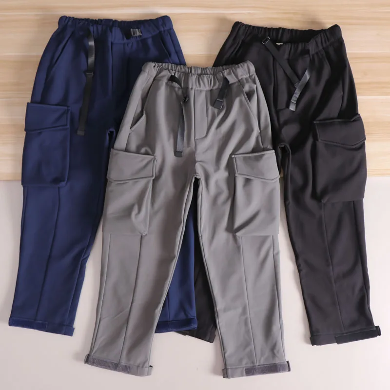 

Men's Outdoor Windproof Fce Lined Thiened Warm Loose Straight Casual Pants Autumn Winter New Sle Workwear Cargo Trousers
