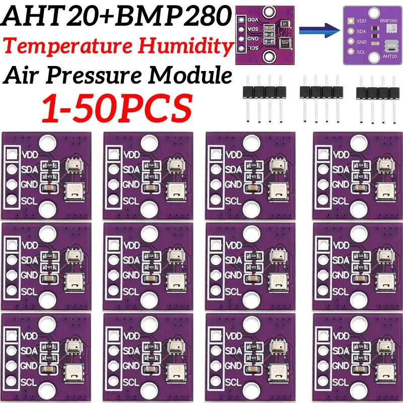 AHT20+BMP280 Temperature Humidity Air Pressure Module High-precision Digital Temperature Humidity & Air Pressure Sensor