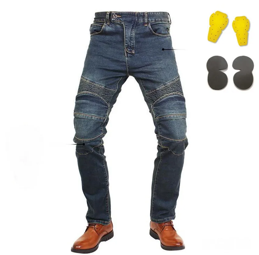 

Men's Motorcycle Pants Motocross Riding Jeans Adventure Motorbike Pants with Knee and Hip CE Armor Protector Pads
