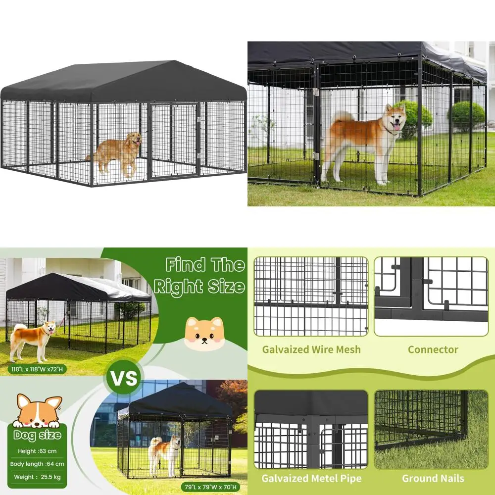 

Водостойкая стальная питомник для собак с крышей для средних и маленьких собак с антикоррозийным покрытием