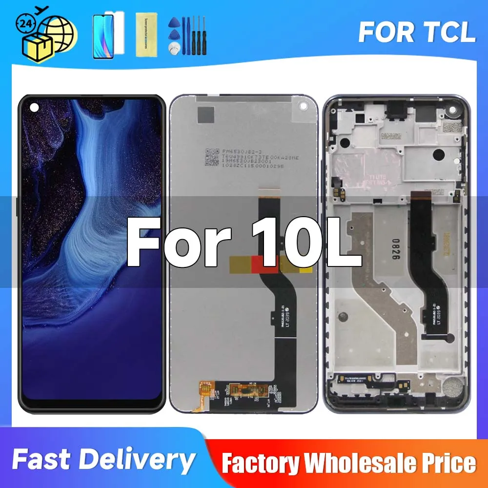 6.53\'\' Display For TCL 10L LCD TCL 10 Lite T770H T770B LCD Display Touch Screen Digitizer Assembly With Frame Spare Repair Parts