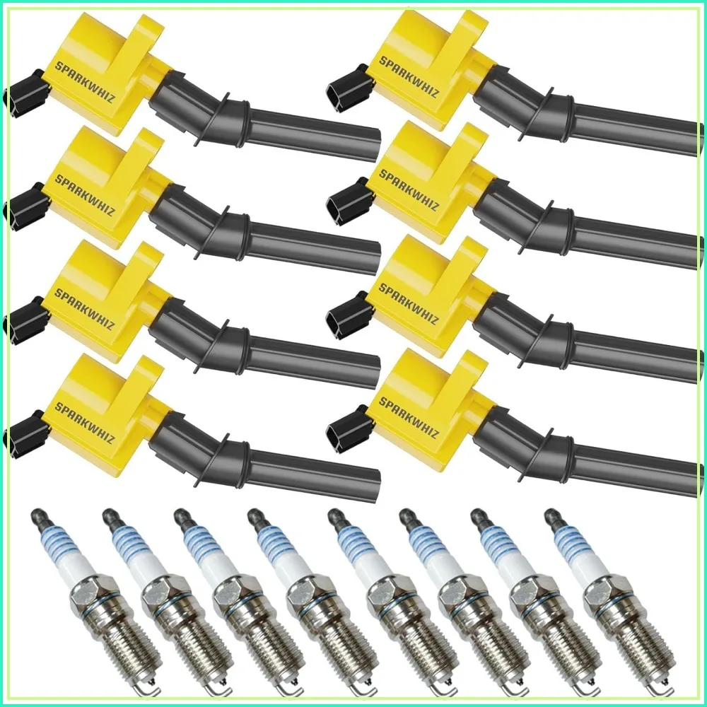 

8Pcs DG508 Ignition Coils & Spark Plug SP479, 18.9% High Performance, Compatible with Ford F150 F250 F550 E150 E250 E550 4.6L 5.4L 6.8L V8 V10 Lincoln Mercury, Replacement for DG508 DG457 DG472 DG491