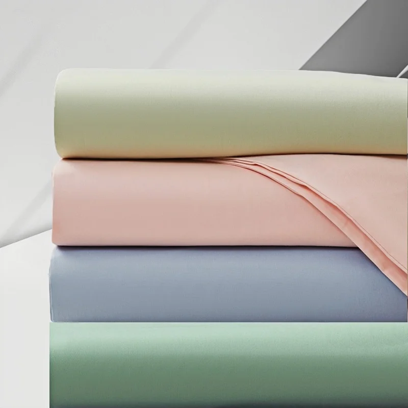 WOSTAR Summer pure cotton flat bed sheet 1pc and 2pc pillowcase couple bed linen set luxury double bed bedding king size 180x200