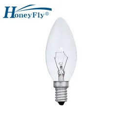 HoneyFly 10pcs C35 Candle Incandescent Bulb E14 220V 25W 40W 60W 98*35mm 3000K Tungsten Wire Lamp Clear Retro Candle Light