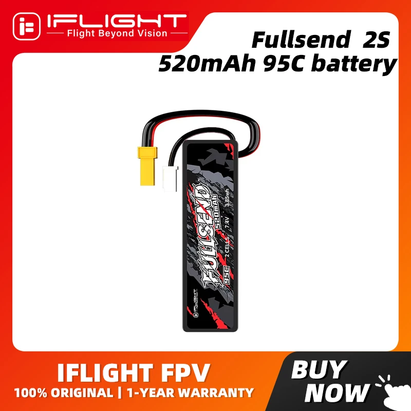 iFlight Fullsend 2S 520mAh 7.4V 95C Li-Ion Battery XT30 for FPV Drone Racing Whoop Parts