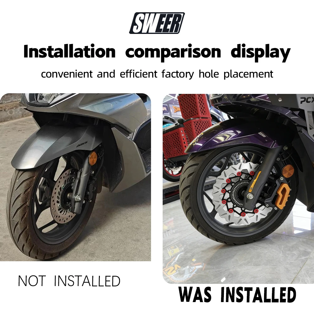 Stainless Steel Front Brake Disc Rotor for Honda PCX160 PCX125 Mesh Design Scooter Modified Wholesale Custom