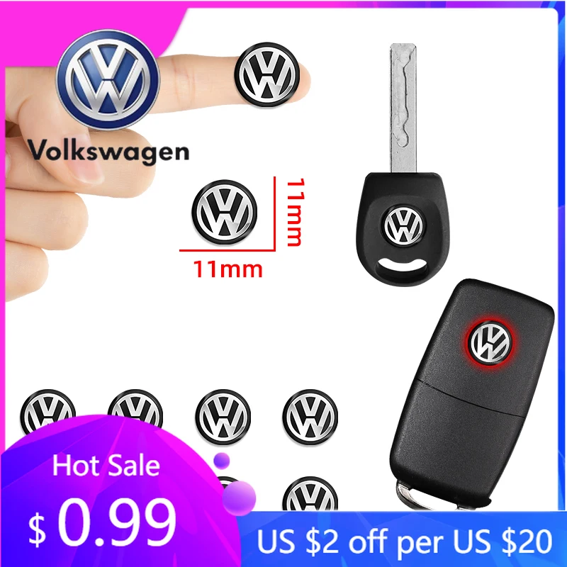 

Для VW Volkswagen Jetta MK5 Golf 11 мм металлические наклейки на ключи от автомобиля брелок с автоматическим управлением эмблема для Volkswagen VW R-line GTI R Polo Go