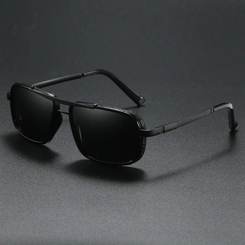 Gafas de Sol Rectangulares de Lujo para Hombre, Estilo Retro, Metal, Steampunk, Clásicas, para Conducir al Aire Libre, Protección UV400, Verano