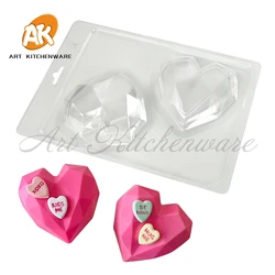 Diamond Heart Chocolate Mold 3 Part Piece 3D Mold DIY Candy Mold for Birthday Surprise