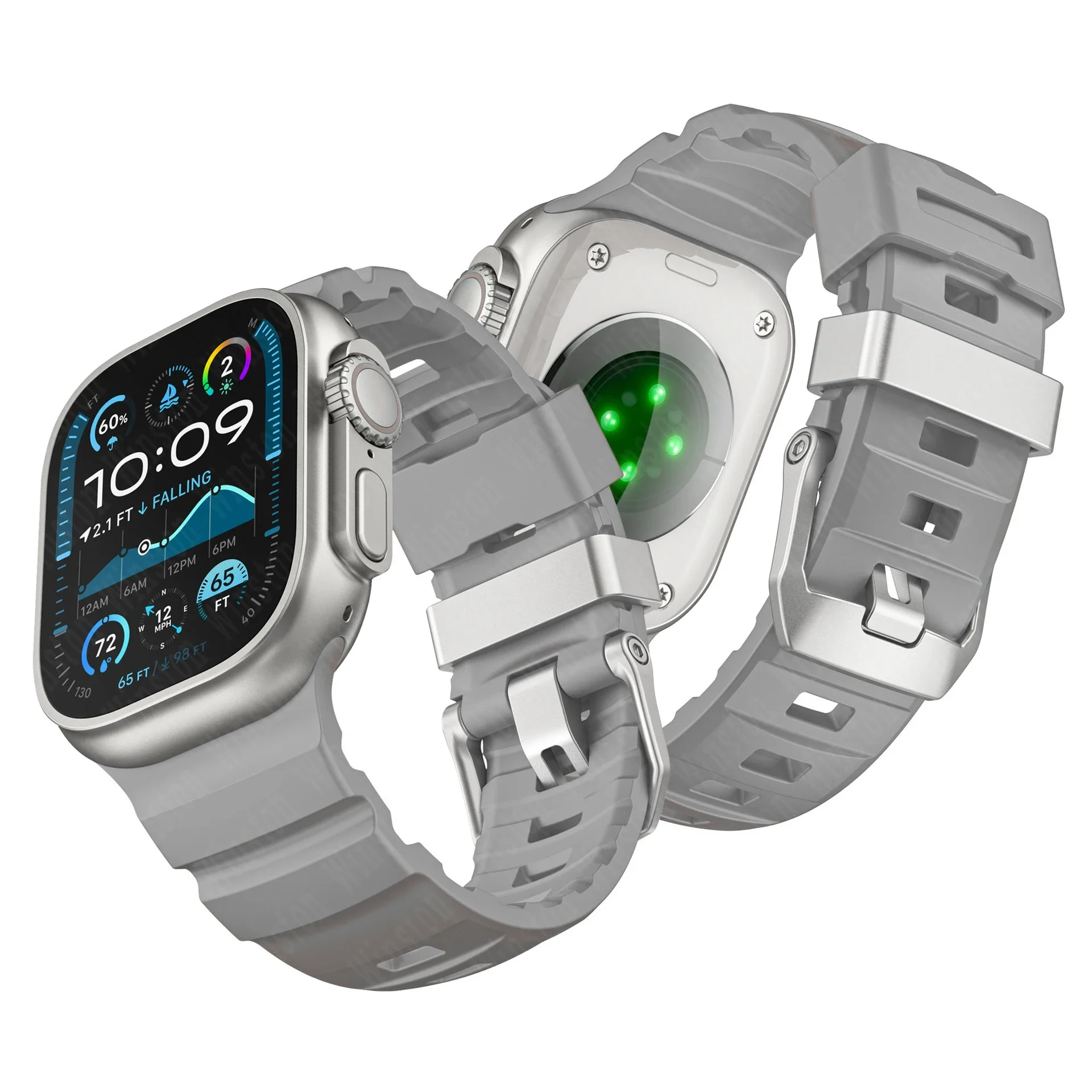 Fluoreszenz-Silikonarmband für Apple Watch Ultra 2 49 mm Serie 10 46 mm 9 8 7 45 mm Sportarmband Armband Iwatch 6 SE 5 4 44 mm 42 mm
