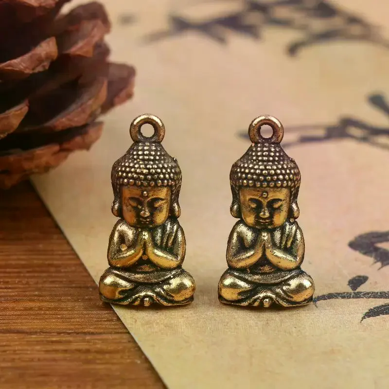 5/10Pcs Miniature Shakyamuni Figurine Pendant Retro Small Crafts Ornaments Desktop Decoration DIY Keychain Charms Accessories