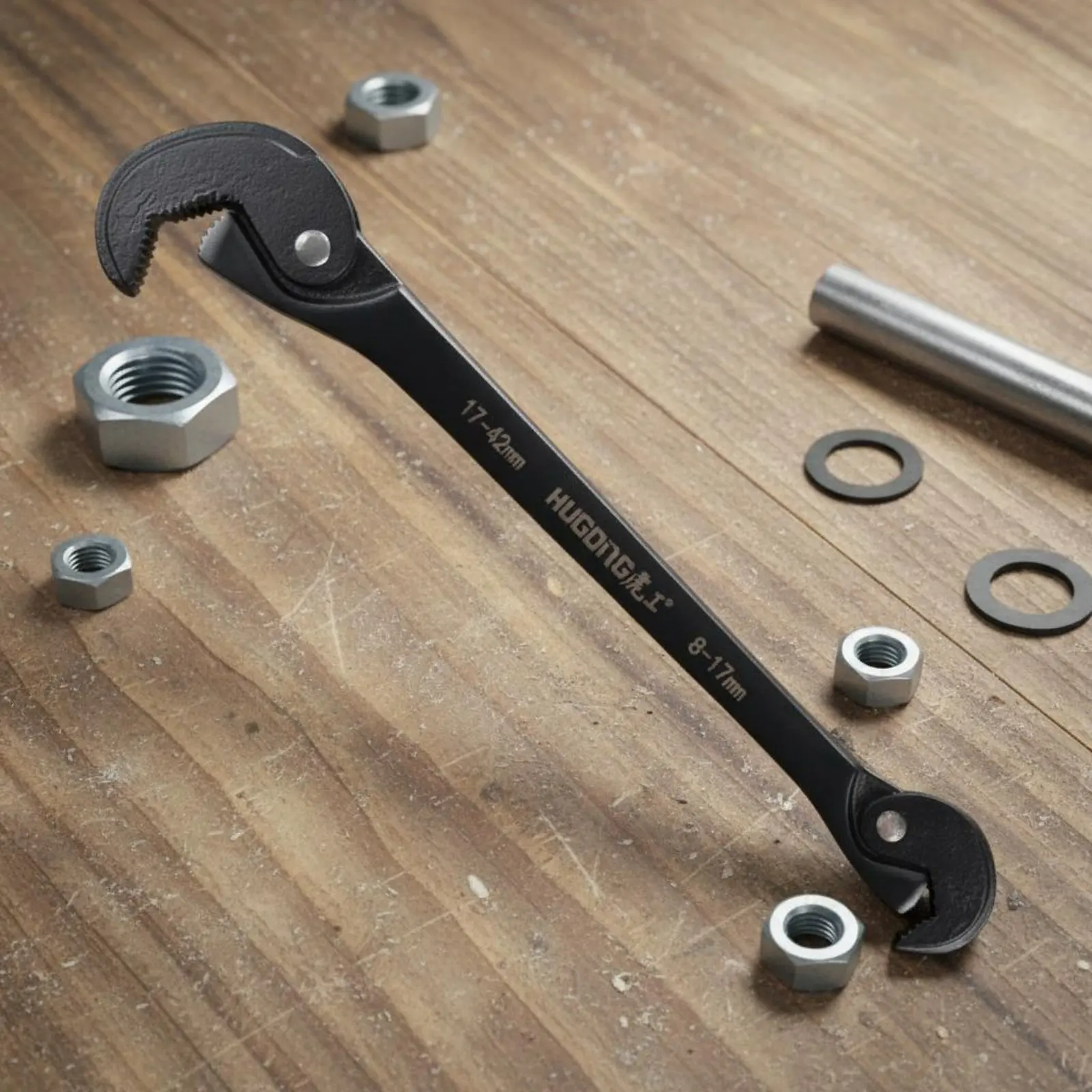 Multifunction Pipe Wrench Rust-Resistant Adjustable Pipe Wrench Double-Ended Spanner Professional Grade Hand Tool