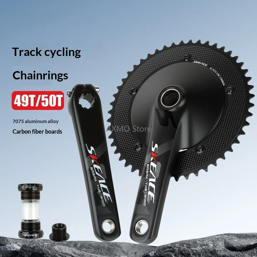 

Велосипедная шатун 165 мм 49T/50T с полой фиксированной передачей BCD144mm, шатуны для гоночного велоспорта, карбоновые односкоростные шатуны, детали велосипеда