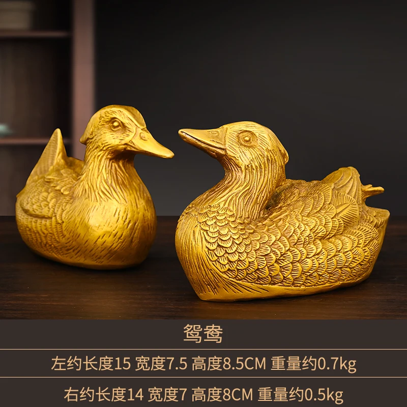 

Pure Copper Mandarin Duck Decoration a Pair of Mandarin Ducks Playing in the Water Creative Home Wedding Room Decoration Desktop