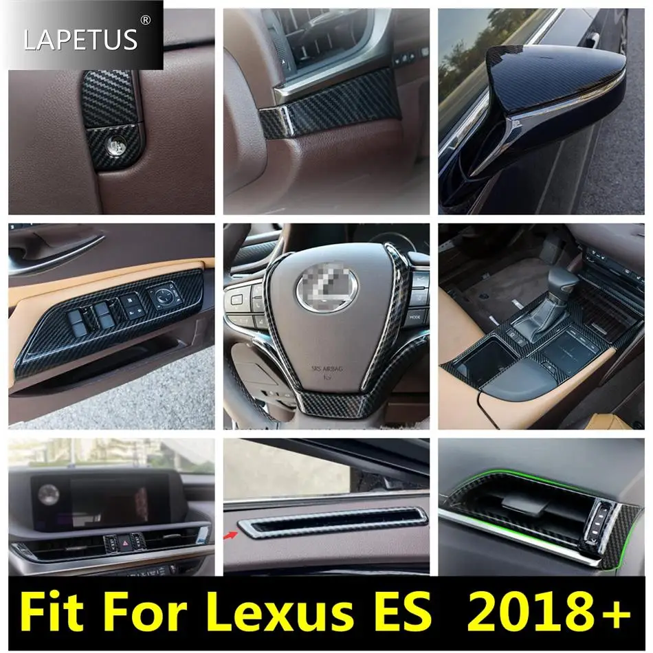 

Auto Gear Shift / Glove Storage Box / Rearview Mirror Cover Trim For Lexus ES 2018 - 2023 F Sport Style Carbon Fiber Accessories