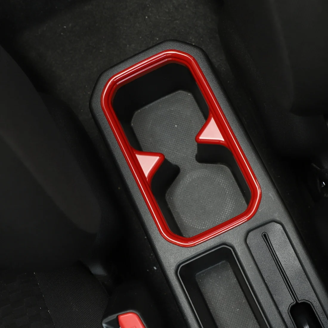 Gear Shift Cup Holder Decoration Trim Stickers Accessories for Suzuki Jimny 2019 2020 2021 2022 , ABS Red