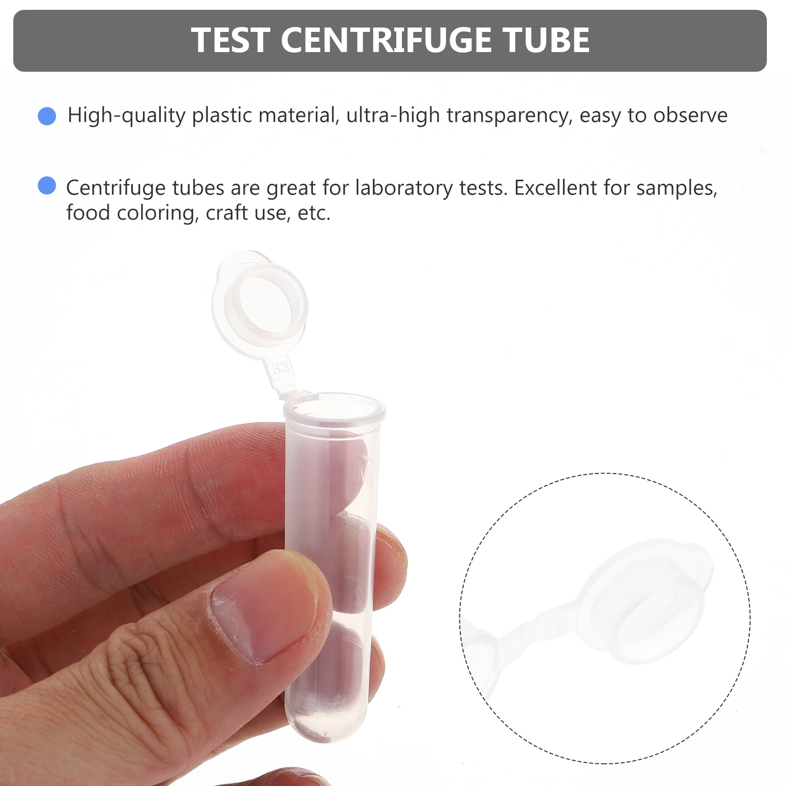 

300 Pcs Test Tubes with Cork Stoppers Labs Scale Transparent Plastic