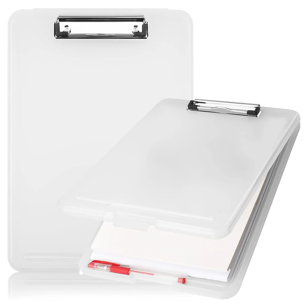 Klembord met opbergruimte (meerdere kleuren beschikbaar) met clip met laag profiel, 9,5 x 13 inch stevig draagbaar schrijfbord, opvouwbaar
