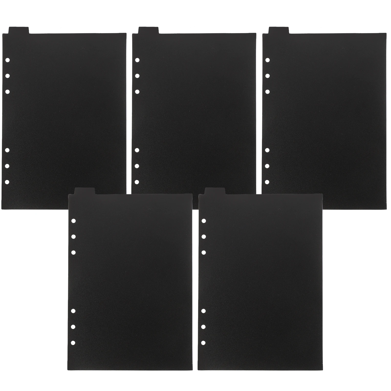 

5pcs Page Dividers For 6 Ring Binder With Tabs Black Partition Dividers PP Binder Tabs Pages Organizer Notebook 6 Ring