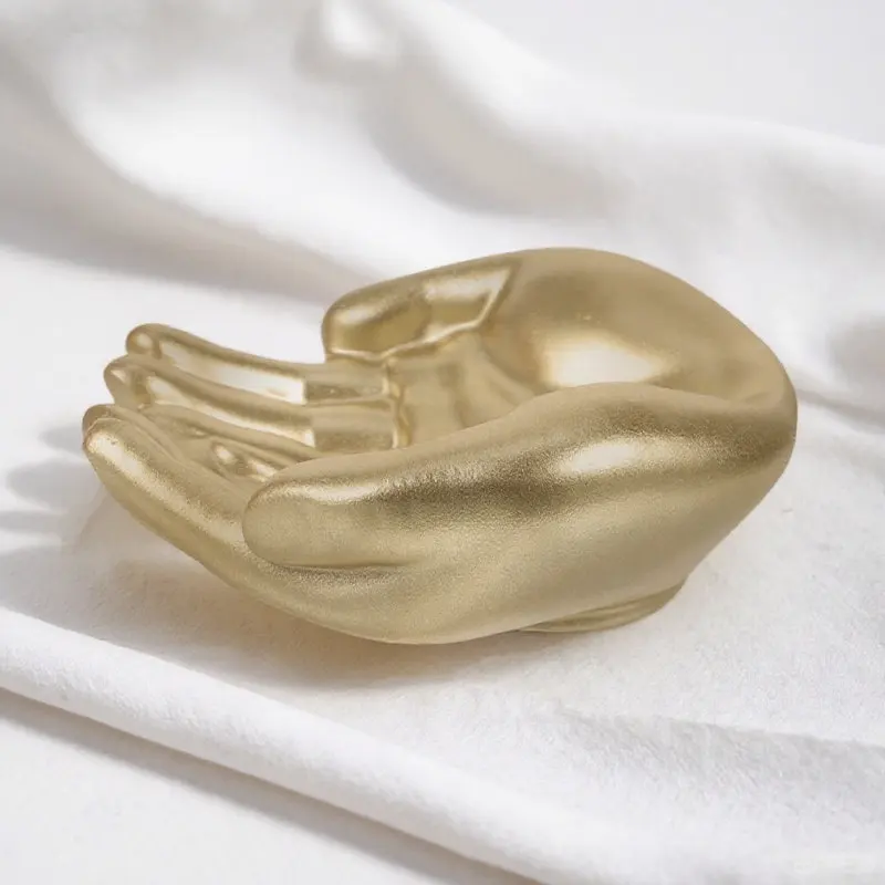 

Palm Shape Jewelry Tray Resin Desktop Organizer for Rings Necklaces Earrings Storage Vintage Style Decor Ideal Gift Home Hotel