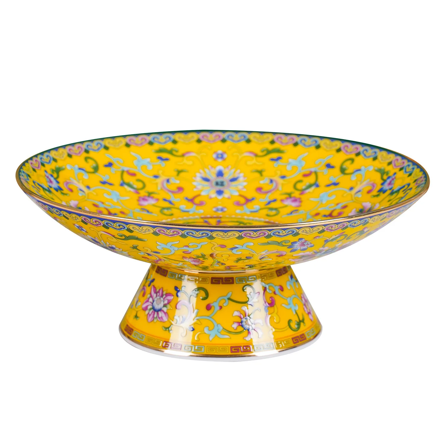 

Большая эмалированная керамическая тарелка с фруктами, высокая тарелка для закусок, бытовая кондитерская тарелка