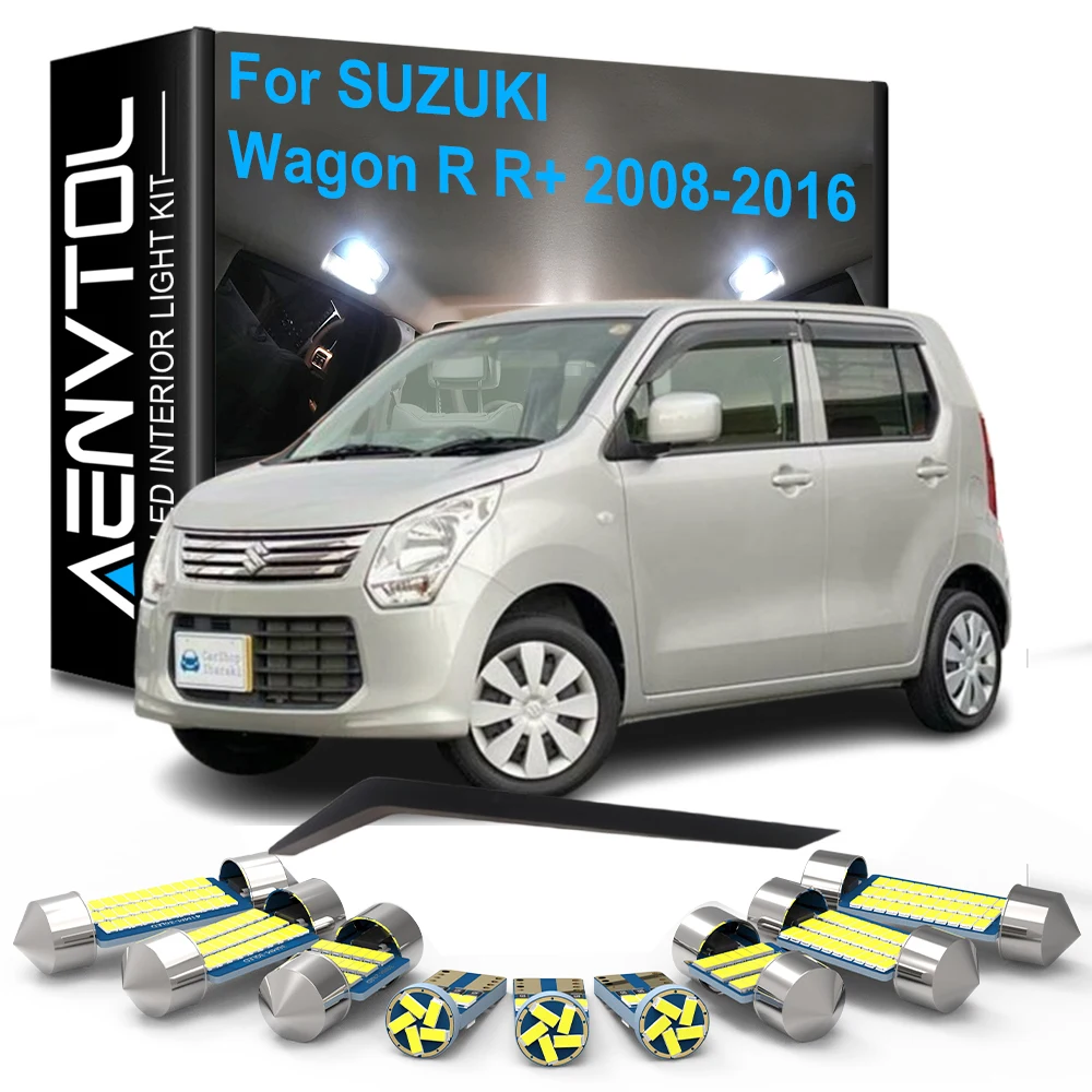 

7pcs LED Interior Lights Canbus For Suzuki Wagon R R+ 2008-2011 2012 2013 2014 2015 2016 2017 2018 Dome Map License plate Lamps