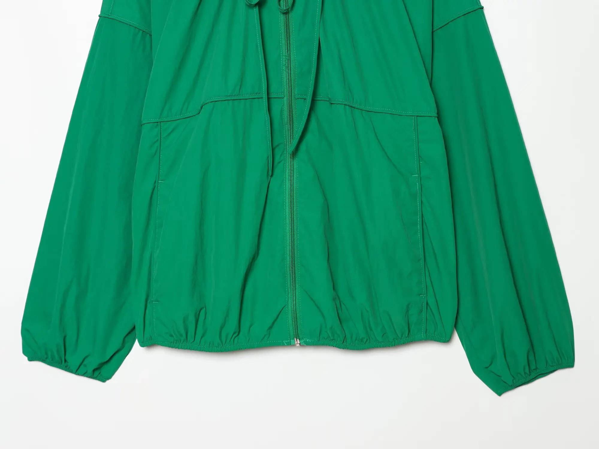 Damen Herbst-Winter Mode Schnür-Mäntel in Grün, Elegante Langarm-Stehkragen-Jacken mit Reißverschluss, Freizeit- und Bürojacken – Detail 6