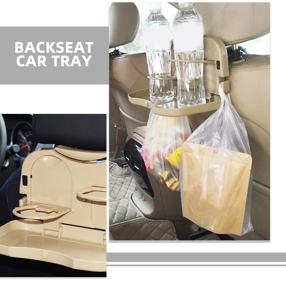 

2Pcs Car Folding Tray Backseat Table Drink Food Holder Organizer Travel Snack Cup Holder Desk Car Folding Table
