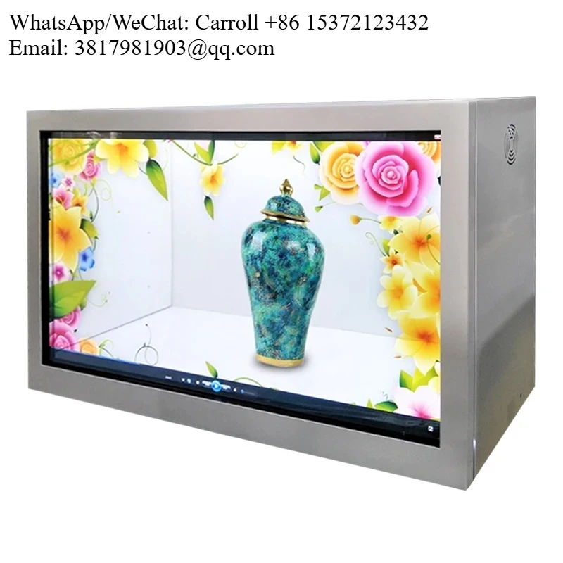 

32/43/49/55/65 Inch 3D LCD Advertising Transparent LCD Display Box With Capacitive Touch Screen