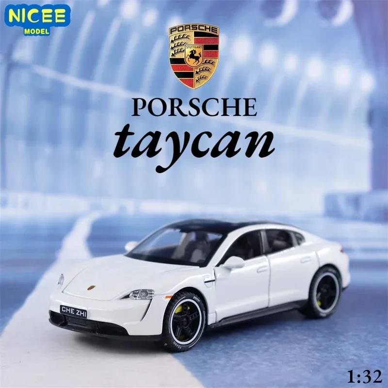 

1:32 Porsche Taycan sports car Simulation Diecast Metal Alloy Model car Sound Light Pull Back Collection Kids Toy Gifts A547