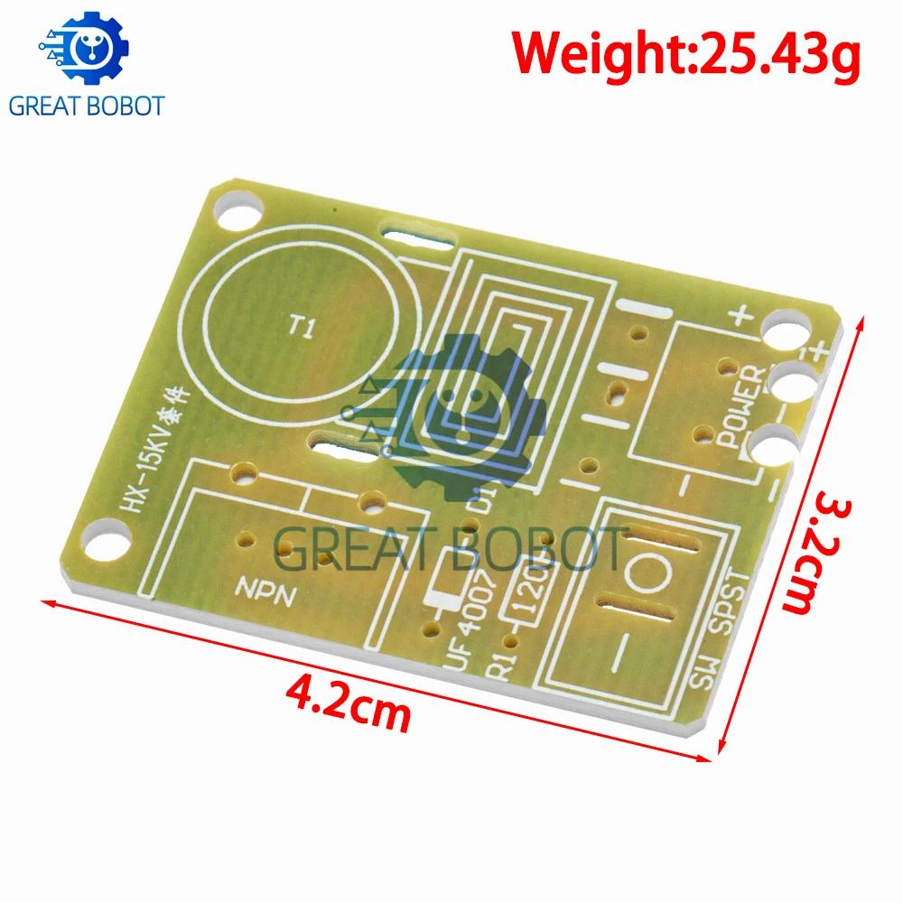 BS 15 kV High-Frequency DC High-Voltage Arc Ignition Generator Inverter with Boost Step-Up Circuit, 18650 DIY Kit