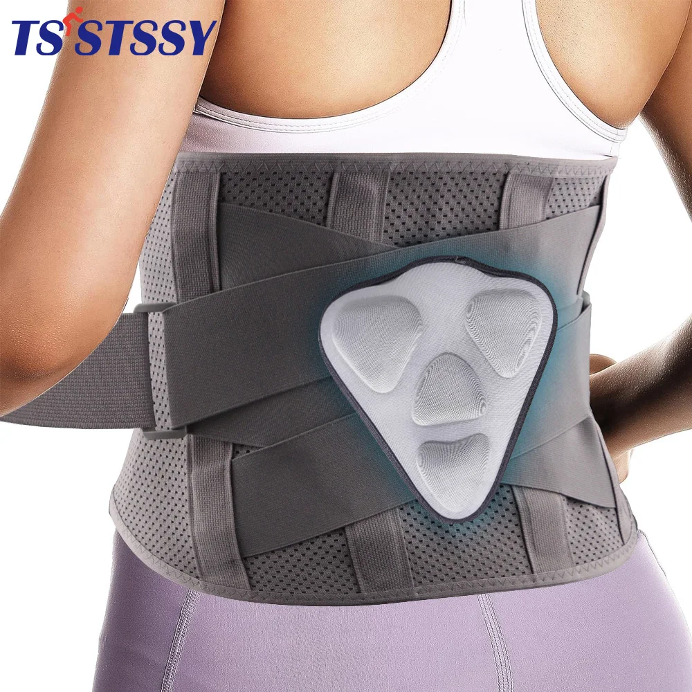 Faja deportiva para aliviar el dolor de espalda baja, cinturón de soporte de cintura para el trabajo, cinturón de soporte Lumbar con 4 estaciones para ciática, escoliosis